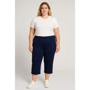 Belle by Kim Gravel Belle Navy Crop Pants with Pink Trim Women’s Size Large NWOT